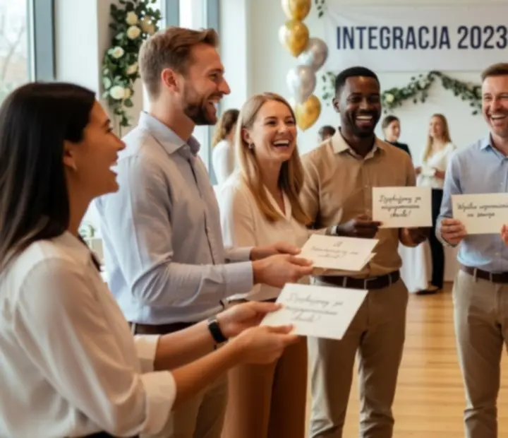 Grupa zadowolonych uczestników eventu wyjazdowego